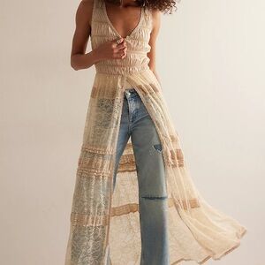Free people Sweet Saloon Sleeveless Maxi Bodysuit